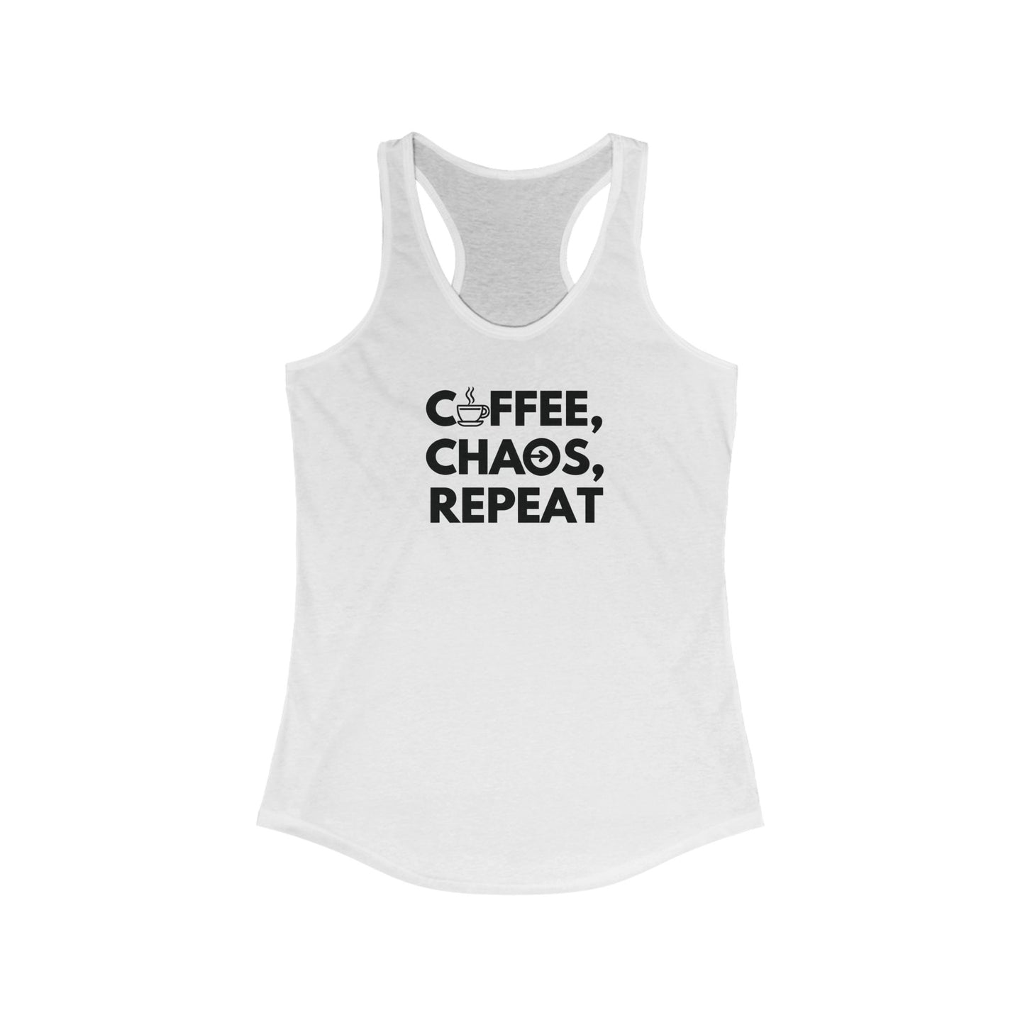 Coffee, chaos, repeat racerback tank - Adulting