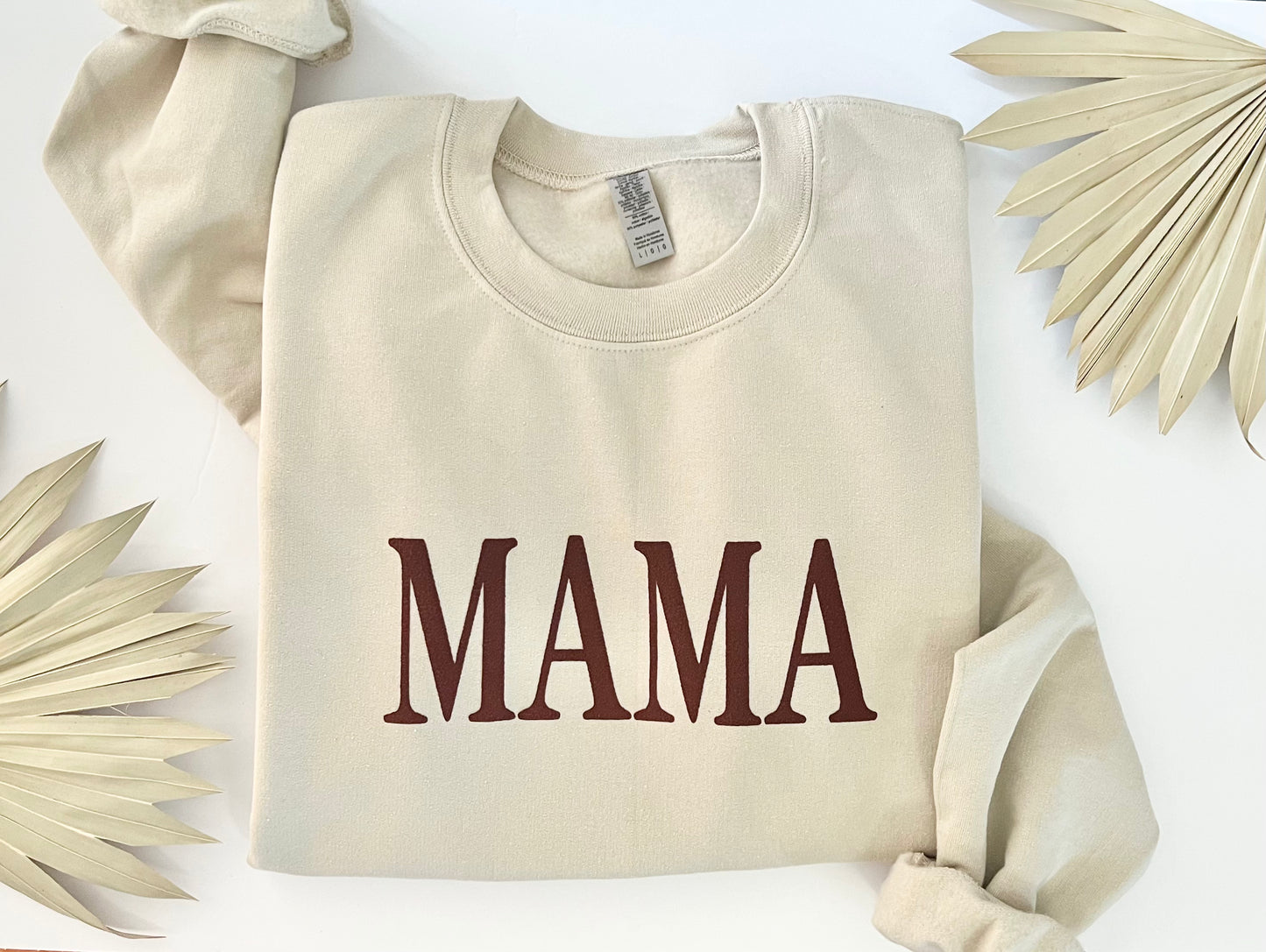 Tan Mama sweatshirt- Brown on Tan