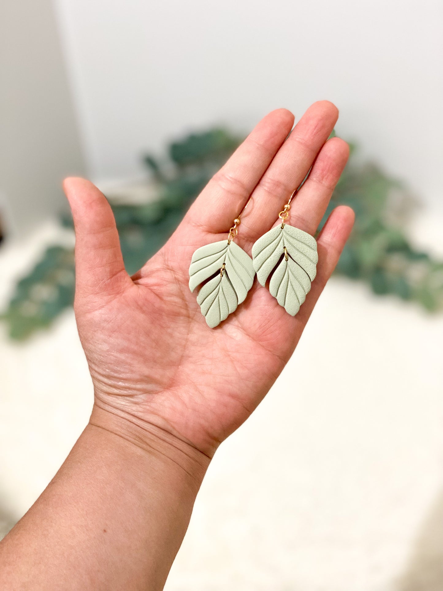 Sage colored earrings