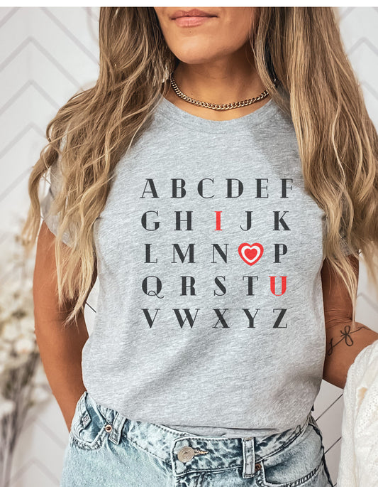 ABC Alphabet I love you Tee