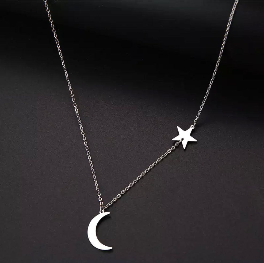 Moon and Star Necklace